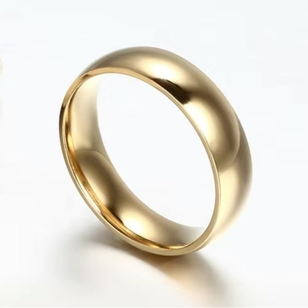 Boutique - Stainless Steel Fine Fashion Men’s Wedding Engagement Ring (Gold/13)